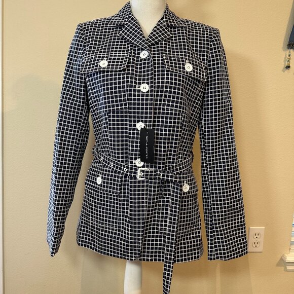 Micheal Kors, Plaid print Blazer blue Plaid Print Women's Clothing sz 8